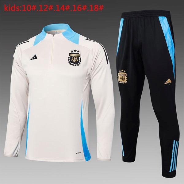 Niños Sudadera De Training Argentina 2024 2025 Amarillo Azul 3